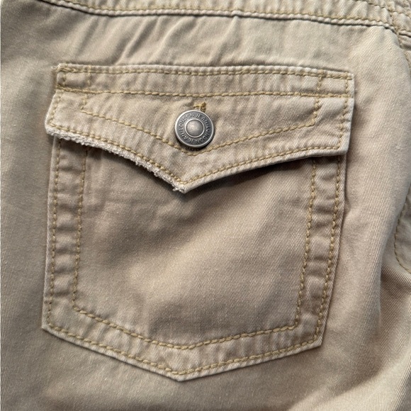 Victoria Secret London Tan Jean Size 10 Long 100% Cotton Distressed - Picture 3 of 16